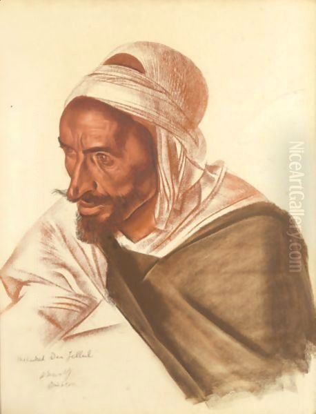 Portrait De Mohamed Ben Jellul Oil Painting by Alexander Evgenevich Iacovleff