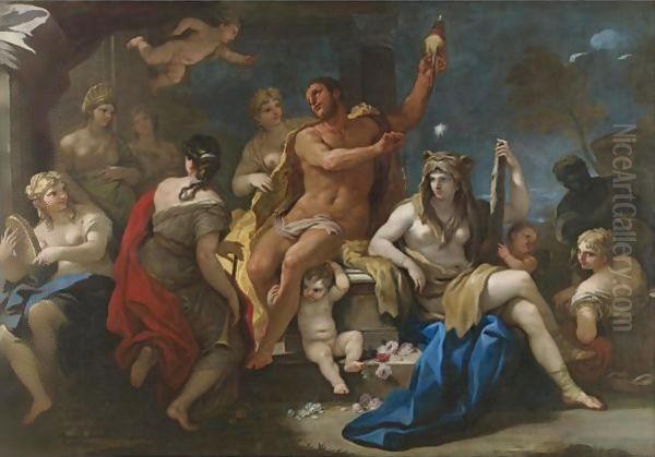 Hercules And Omphale Oil Painting by Luca Giordano