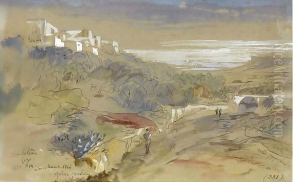 Ainselim, Gozo Oil Painting by Edward Lear