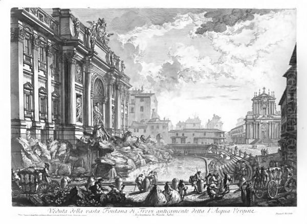 Fontana Di Trevi Oil Painting by Giovanni Battista Piranesi