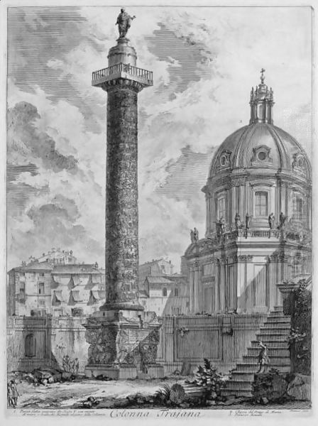 Trajan's Column Oil Painting by Giovanni Battista Piranesi