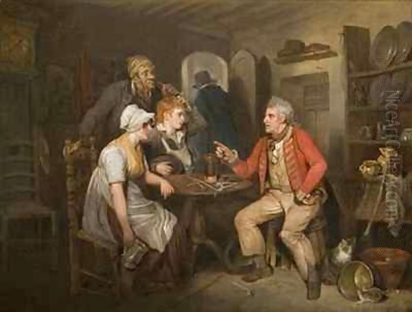 The Old Soldier's Story Oil Painting by Edward Bird