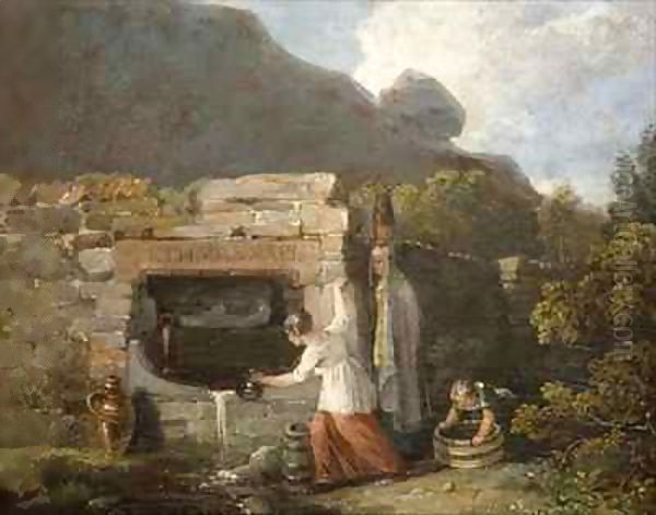 Well Scene Oil Painting by Edward Bird