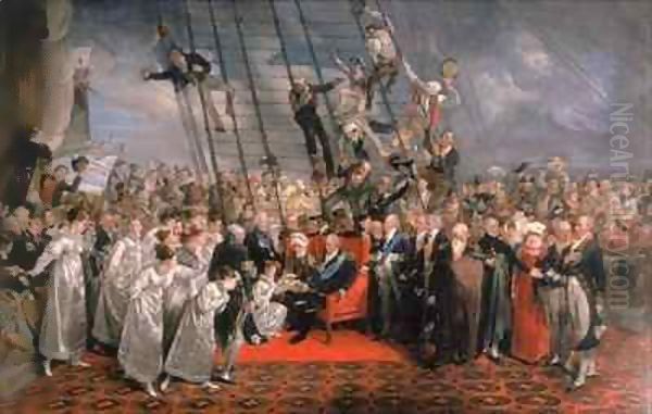 The Arrival of Louis XVIII at Calais Oil Painting by Edward Bird