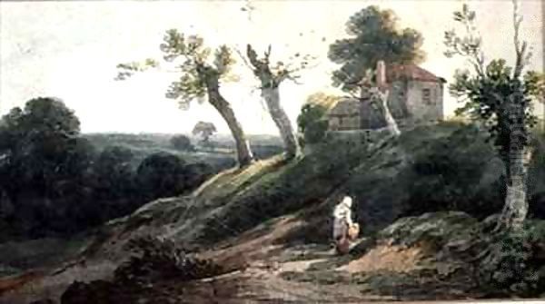 Landscape with a Cottage Oil Painting by Edward Bird