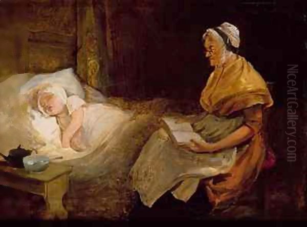 The Sick Child Oil Painting by Edward Bird