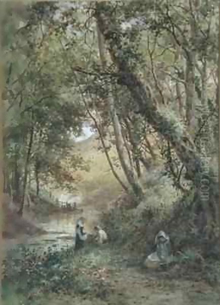 By the Stream Oil Painting by James George Bingley