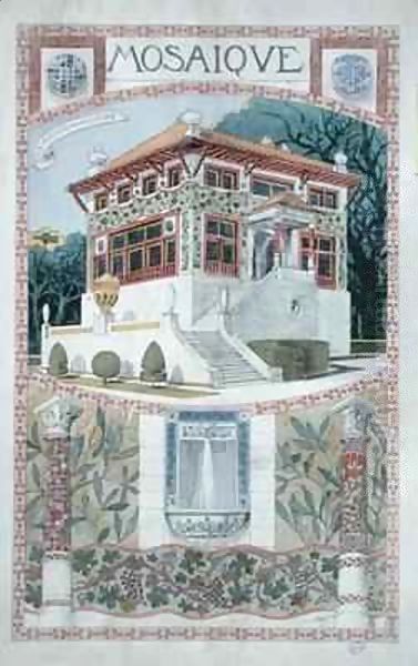 Design for a House for a Mosaicist Oil Painting by Rene Binet