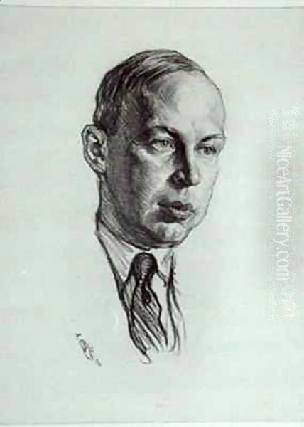 Sergei Sergeevich Prokofiev Oil Painting by Aaron Bilis