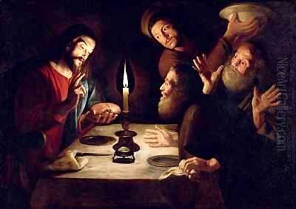 The Supper at Emmaus Oil Painting by Trophime Bigot