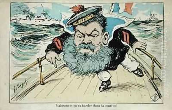 Caricature of the Minister for the Navy, Camille Pelletan (1846-1915) Oil Painting by Georges Ferdinand Bigot