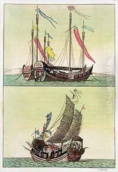 Two kinds of Chinese Junk Oil Painting by Giovanni Bigatti