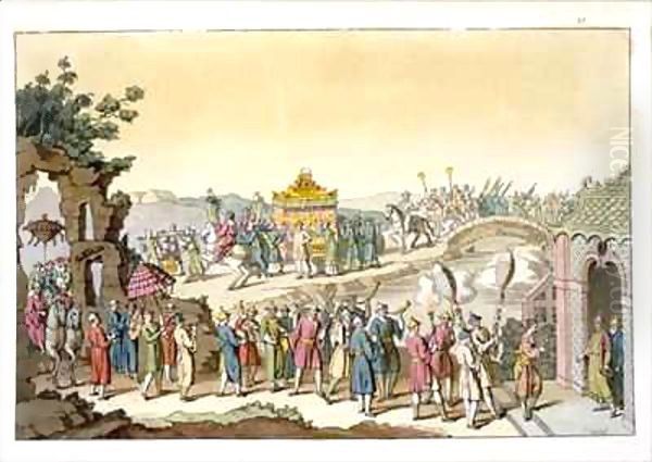 Procession to a Taoist Traditional Wedding Oil Painting by Giovanni Bigatti