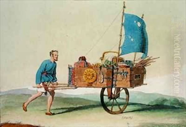 Itinerant Farmer with his Cart Oil Painting by Giovanni Bigatti