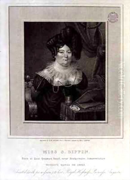 Miss S. Biffin, Born at East Quantox-head, near Bridgewater, Somersetshire, Without Hands or Arms Oil Painting by Sarah Biffin