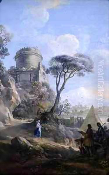 Capriccio Tomb of Cecilia Metella Oil Painting by Pietro Bianchi