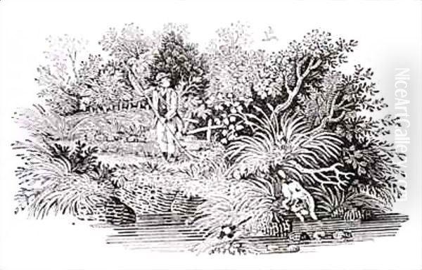 Looking for the Shot from History of British Birds and Quadrupeds Oil Painting by Thomas Falcon Bewick