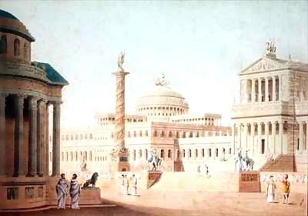 The Capitol, set design for 'Titus' Oil Painting by Friedrich Beuther