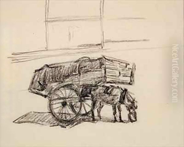 Study for Hay Carts, Cumberland Market Oil Painting by Robert Polhill Bevan