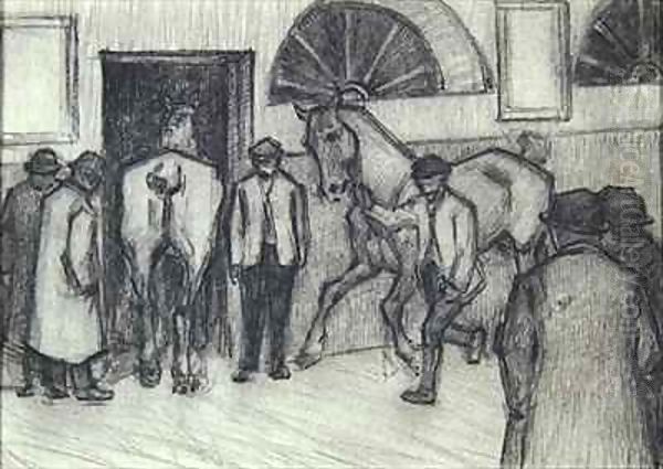 The Horse Mart 2 Oil Painting by Robert Polhill Bevan