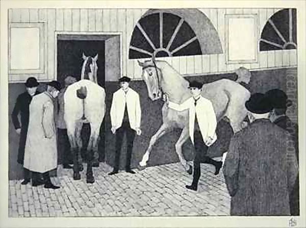 The Horse Mart (Barbican No. 1) Oil Painting by Robert Polhill Bevan