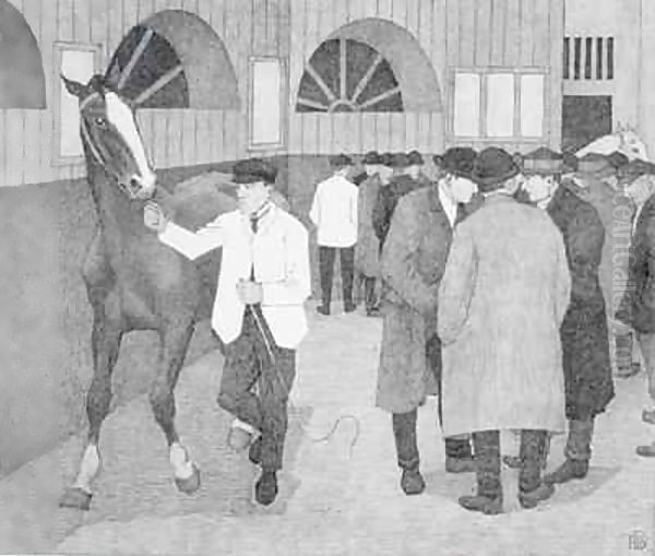 Horse Dealers at the Barbican 2 Oil Painting by Robert Polhill Bevan