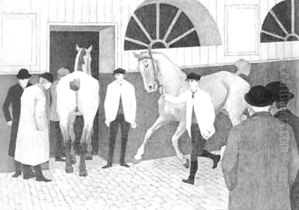 The Horse Mart 3 Oil Painting by Robert Polhill Bevan