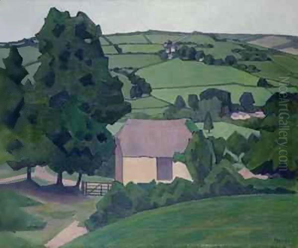 Landscape with Thatched Barn Oil Painting by Robert Polhill Bevan