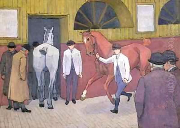 The Horse Mart 4 Oil Painting by Robert Polhill Bevan