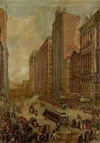 State Street, Chicago Oil Painting by Harold Harrington Betts