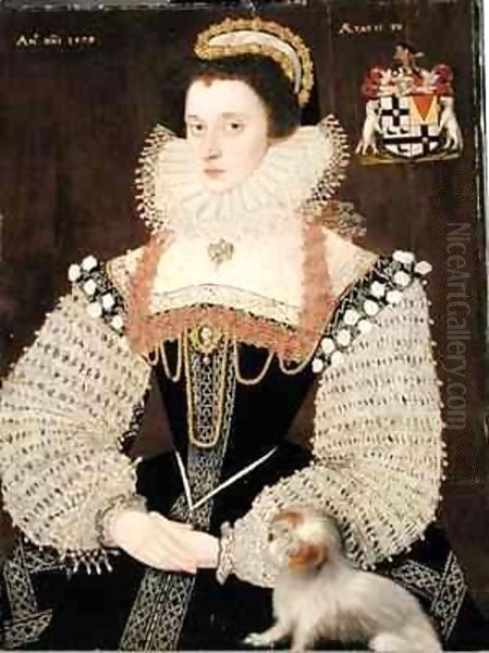 Frances Clinton, Lady Chandos (1552-1623) Oil Painting by John the Younger Bettes