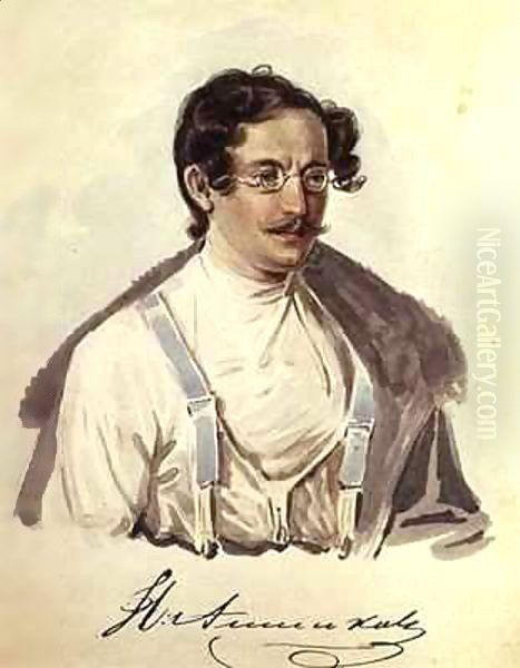 Portrait of Ivan Annenkov (1802-78) in Peter Prison Oil Painting by Nikolai Alexandrovich Bestuzhev