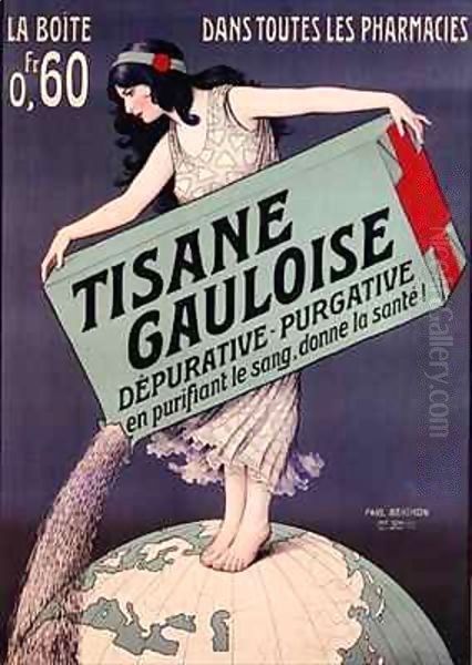 Poster advertising Tisane Gauloise Oil Painting by Paul Berthon