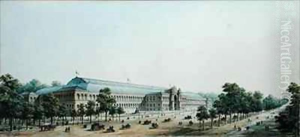 Perspective View of the Palais de l'Industrie Oil Painting by Max Berthelin