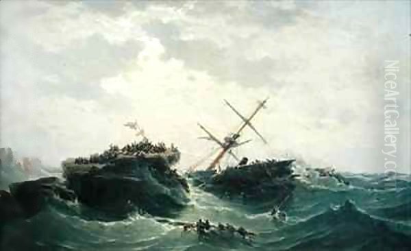 The Sinking of the 'Borysthene' Oil Painting by Pierre Emile Berthelemy