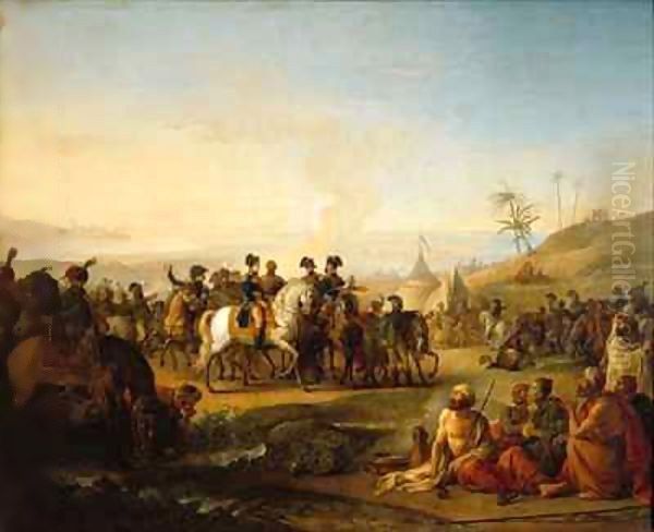 General Bonaparte visiting the fountains of Moses, near Sinai Oil Painting by Jean-Simon Berthelemy