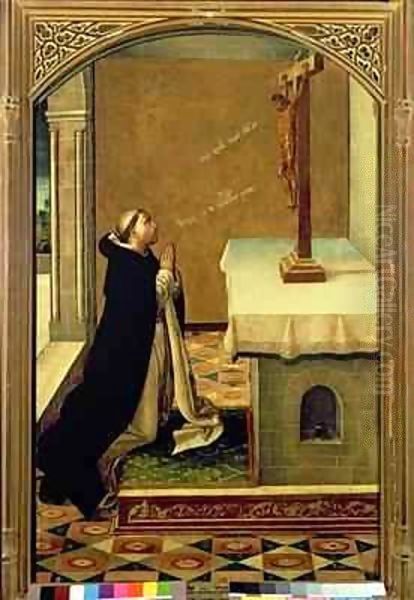 St. Peter Martyr (c.1205-52) at Prayer Oil Painting by Pedro Berruguete