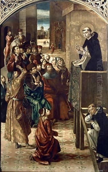 The Sermon of St. Peter the Martyr Oil Painting by Pedro Berruguete