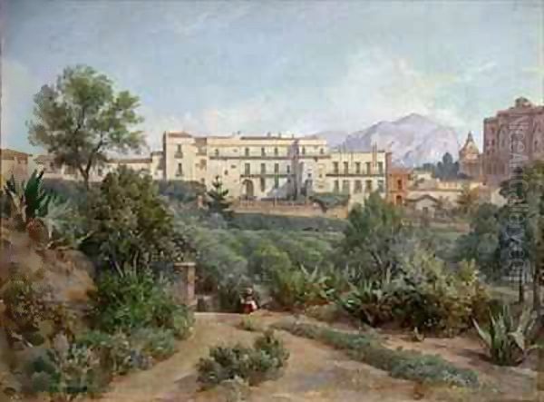 View of Palermo Oil Painting by Jean Francois Armand Felix Bernard