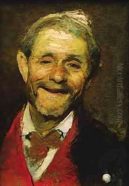 Old Man Laughing Oil Painting by A Beridze