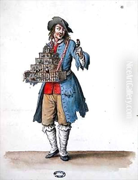 Bird Seller, costume designed for Louis XIV's Entertainments Oil Painting by Jean I Berain