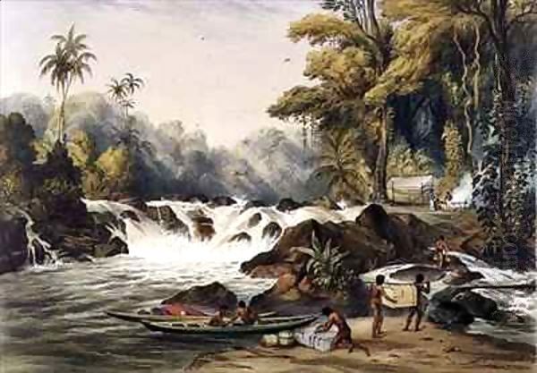 Christmas Cataract on the River Berbice Oil Painting by Charles Bentley