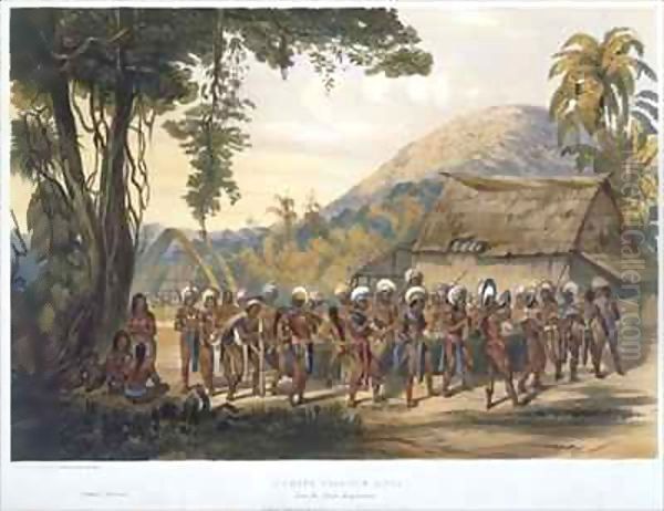 Caribi Village Anai, near the River Rupununi Oil Painting by Charles Bentley