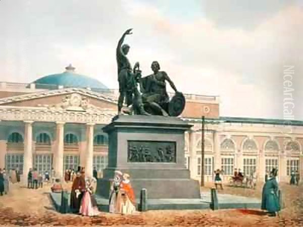 The Minin and Pozharsky monument in Moscow Oil Painting by Felix Benoist