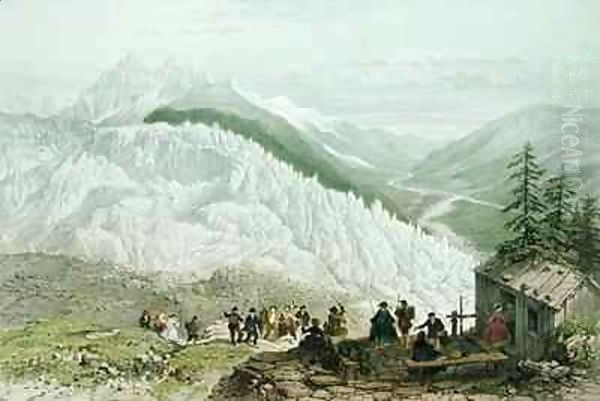 The Glacier and the Chamonix Valley Oil Painting by Felix Benoist