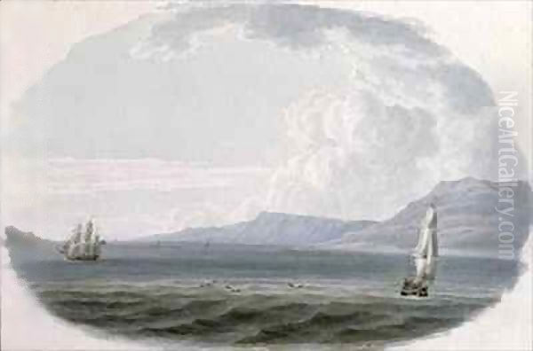 The north-west entrance to the Straits of Messina, Sicily Oil Painting by William Bennett