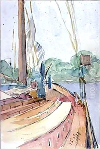 The Deck of a Dutch Yacht Oil Painting by Enoch Arnold Bennett