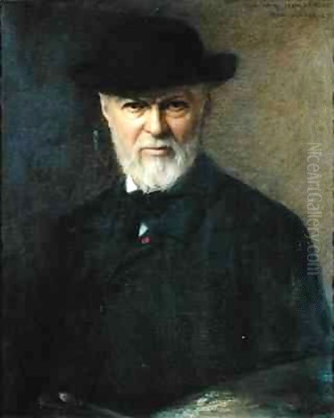 Portrait of Jean-Jacques Henner (1829-1905) Oil Painting by Jean Benner