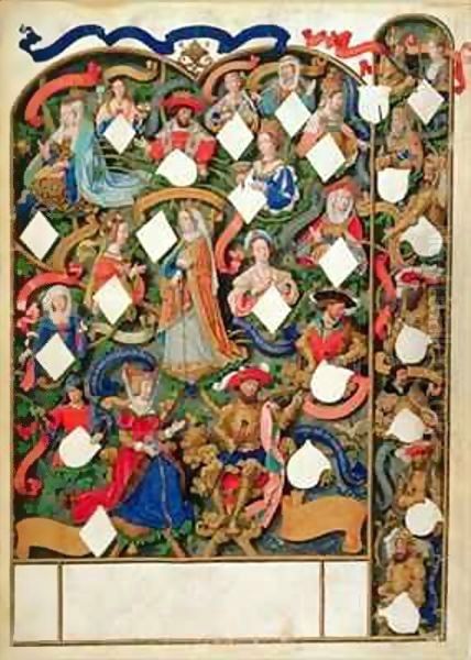 Genealogical tree of John of Gaunt Oil Painting by Simon Bening