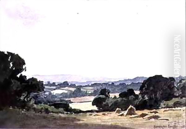 Sussex Weald Oil Painting by Ernest Benger or Berenger